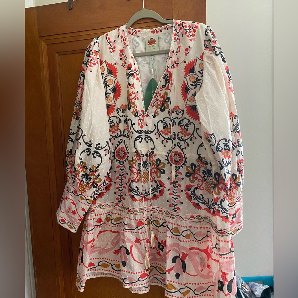 FARM Rio Cream Cashew Mandala Mini Dress
